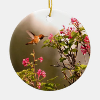 Décoration En Céramique Colibri et fleurs