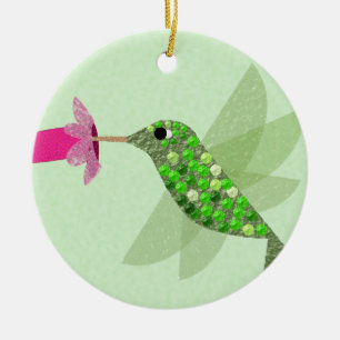 Décoration En Céramique Colibri vert