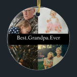 Décoration En Céramique Collage photo personnalisé 4 Meilleur grand-père j<br><div class="desc">Custom 4 Photo Collage Meilleur grand-père jamais ornement en céramique</div>