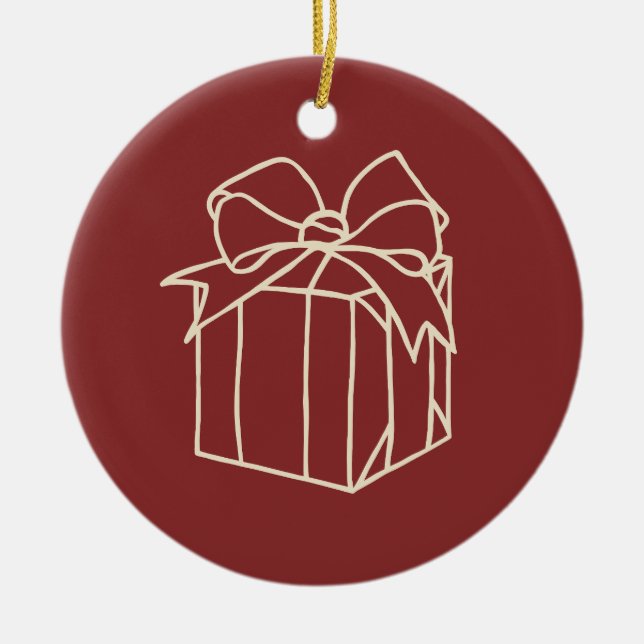 Décoration En Céramique Collection de Noël simple - Présente (Devant)