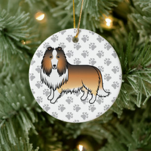 Décoration En Céramique Colley Rough Sable Chien de Dessin Animé Mignon &