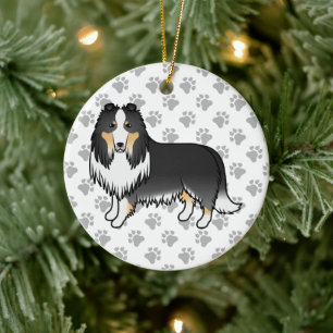 Décoration En Céramique Colley Rough Tricolore Chien de Dessin Animé Migno