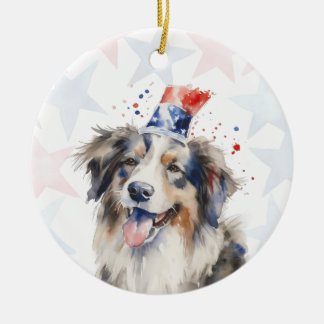 Décoration En Céramique Collie personnalisé pour le 4 juillet