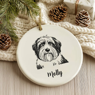 Décoration En Céramique Collie personnalisé pour Noël