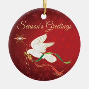 Décoration En Céramique Colombe blanche