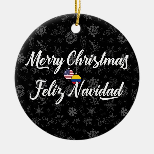 Décoration En Céramique Colombian American With Custom Year Bilingual (Devant)