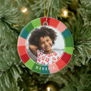 Décoration En Céramique Colorful Rainbow Color Wheel Kids Photo Christmas