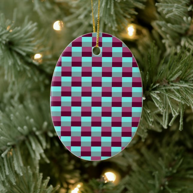 Décoration En Céramique Combinaison de couleurs turquoise et violet (Arbre)