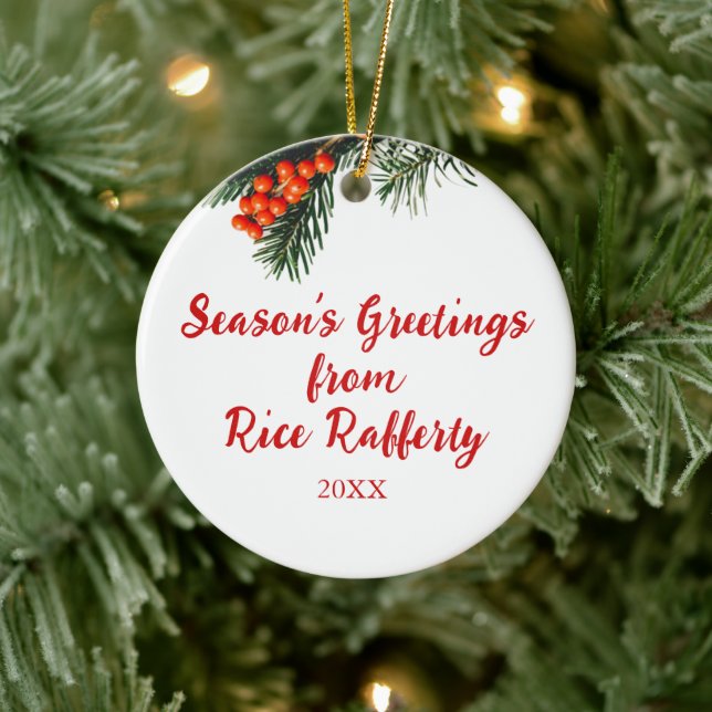 Décoration En Céramique Compagnie saisonnière Pine Succursale Berries sur  (Arbre)