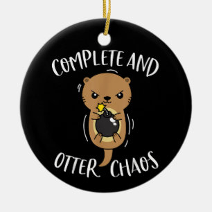 Décoration En Céramique Complet et Otter Chaos Drôle Mignon Loutre de Mer