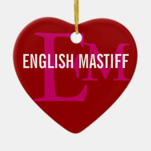 Décoration En Céramique Conception anglaise de monogramme de mastiff