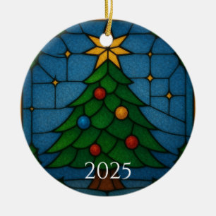 Décoration En Céramique Conception d'arbre de Noël en verre coloré de styl