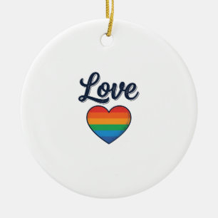Décoration En Céramique Conception de chemise vectorielle Love Rainbow Hea