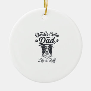 Décoration En Céramique Conception de chemise vintage Border Collie Papa L