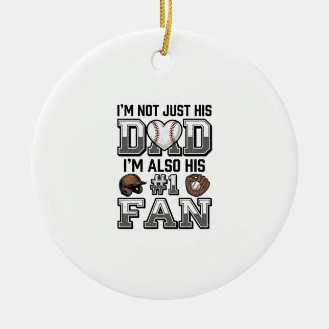 Décoration En Céramique Conception de chemise vintage pour papa fan numéro (Devant)