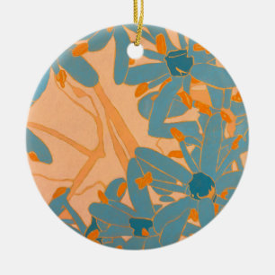 Décoration En Céramique Conception de feuille contemporaine en pêche