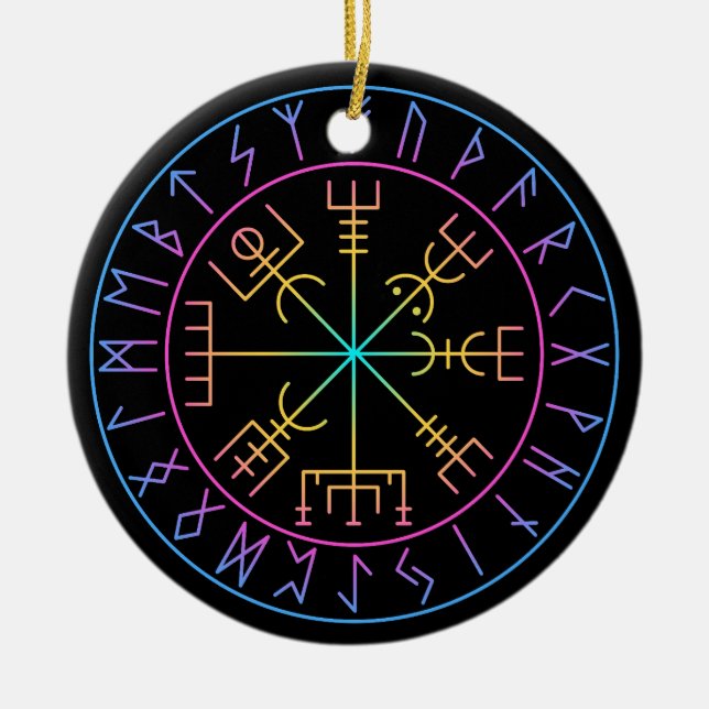 Décoration En Céramique Conception de symbole de compas viking Vegvisir (Devant)