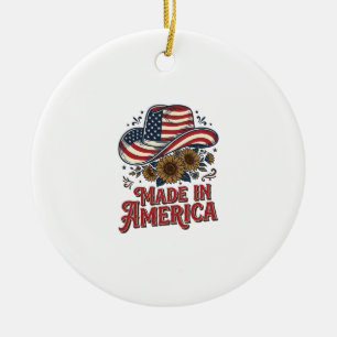 Décoration En Céramique Conception de T-shirt Chapeau de Cowboy Patriotiqu