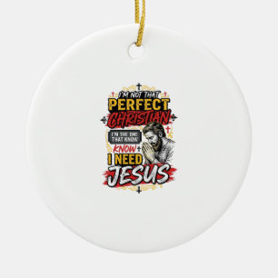 Décoration En Céramique Conception de T-Shirt chrétien Vintage I Need Jesu