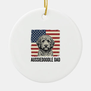 Décoration En Céramique Conception de T-shirt pour chien vintage patriotiq