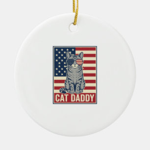 Décoration En Céramique Conception de vecteur de chat patriotique Cat Dadd
