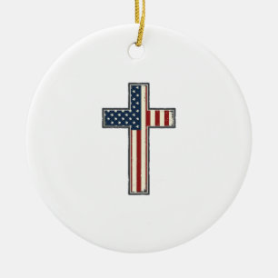 Décoration En Céramique Conception de vecteur de croix patriotique en détr