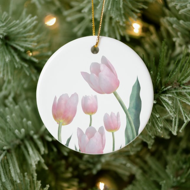Décoration En Céramique Conception florale de tulipes pastel (Arbre)