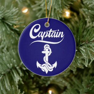 Décoration En Céramique Conception nautique d'ancre de voilier capitaine