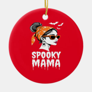 Décoration En Céramique Conception rétro éffrayant Mama Halloween