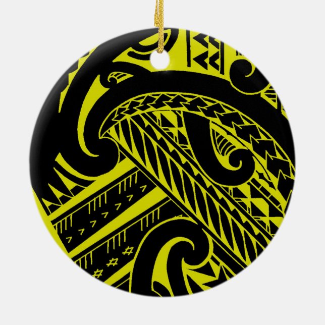 Décoration En Céramique Conception tribale Samoane de tatouage avec des (Dos)