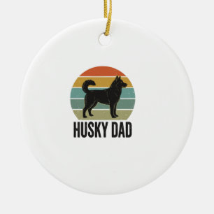 Décoration En Céramique Conception vectorielle de chien rétro Husky Papa V