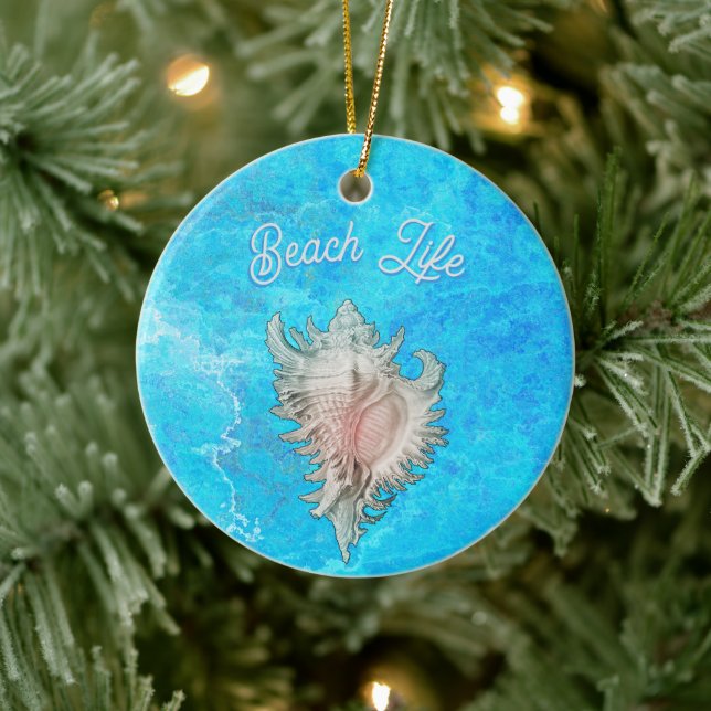 Décoration En Céramique Conch Shell "Beach Life" (Arbre)