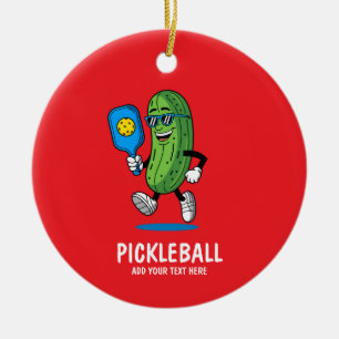 Décoration En Céramique Concombre Personnalisé Mignon Jouant au Pickleball