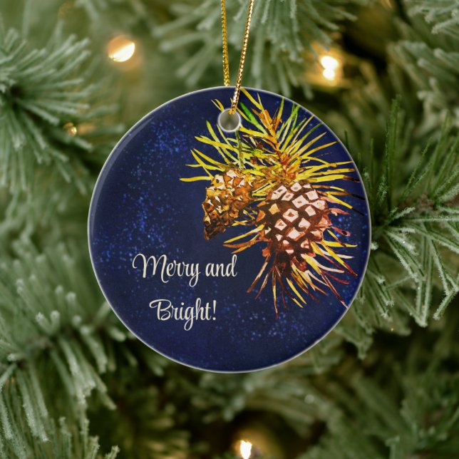 Décoration En Céramique cône de pin rustique (Arbre)