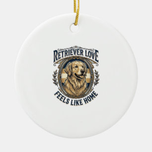 Décoration En Céramique Confort à la maison Golden Retriever Gravure Vinta