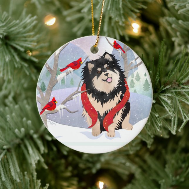 Décoration En Céramique CONFORT & JOIE avec l'ornement Lapphun finlandais  (Arbre)