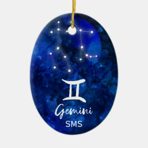 Décoration En Céramique Constellation du zodiaque Gémeaux Monogramme Galax