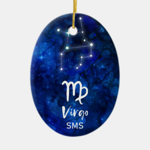 Décoration En Céramique Constellation du zodiaque Vierge Monogramme Galaxi