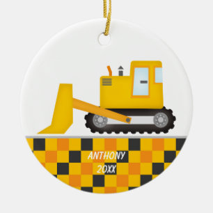 Décoration En Céramique Construction Excavator Personalized Ornament