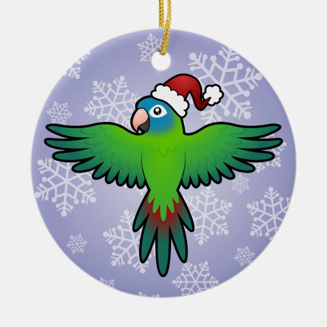 Décoration En Céramique Conure de Noël / Loriquet / Perroquet (Devant)