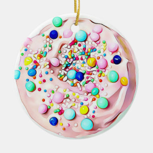Décoration En Céramique Cookie rose arrosé Yummy Nourriture Noël