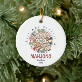 Décoration En Céramique Cookies de Noël et Mahjong Vacances Amusantes