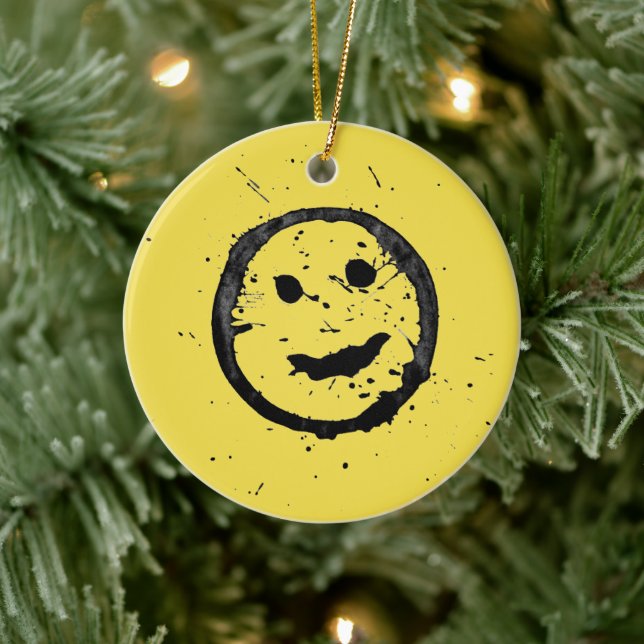 Décoration En Céramique Cool Happy Smiling face yellow (Arbre)