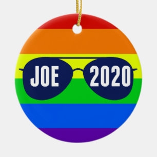 Décoration En Céramique Cool Joe Biden 2020 Lunettes de soleil arc-en-ciel