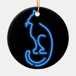 Décoration En Céramique Cool Neon Cat