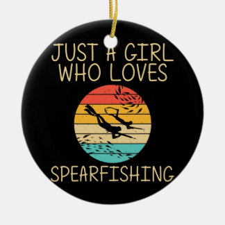 Décoration En Céramique Cool SpearFishing Pour Filles Enfants Plongée Océa