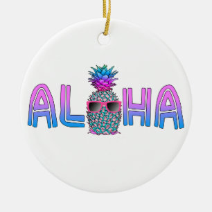Décoration En Céramique Cool tropical Aloha Pineapple