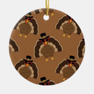Décoration En Céramique Cool Turquie Thanksgiving fun brown motif