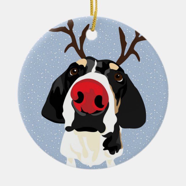 Décoration En Céramique Coonhound Rudolph (Devant)