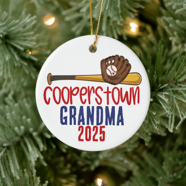 Décoration En Céramique Cooperstown Grandma Nana Baseball Special Note (Arbre)